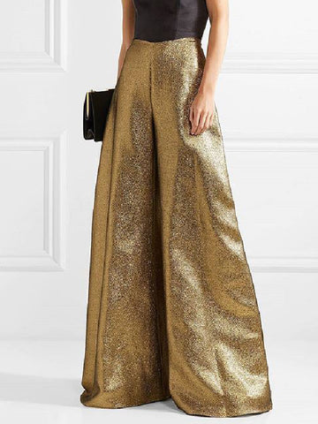 High Waisted Loose Solid Color Pants Trousers